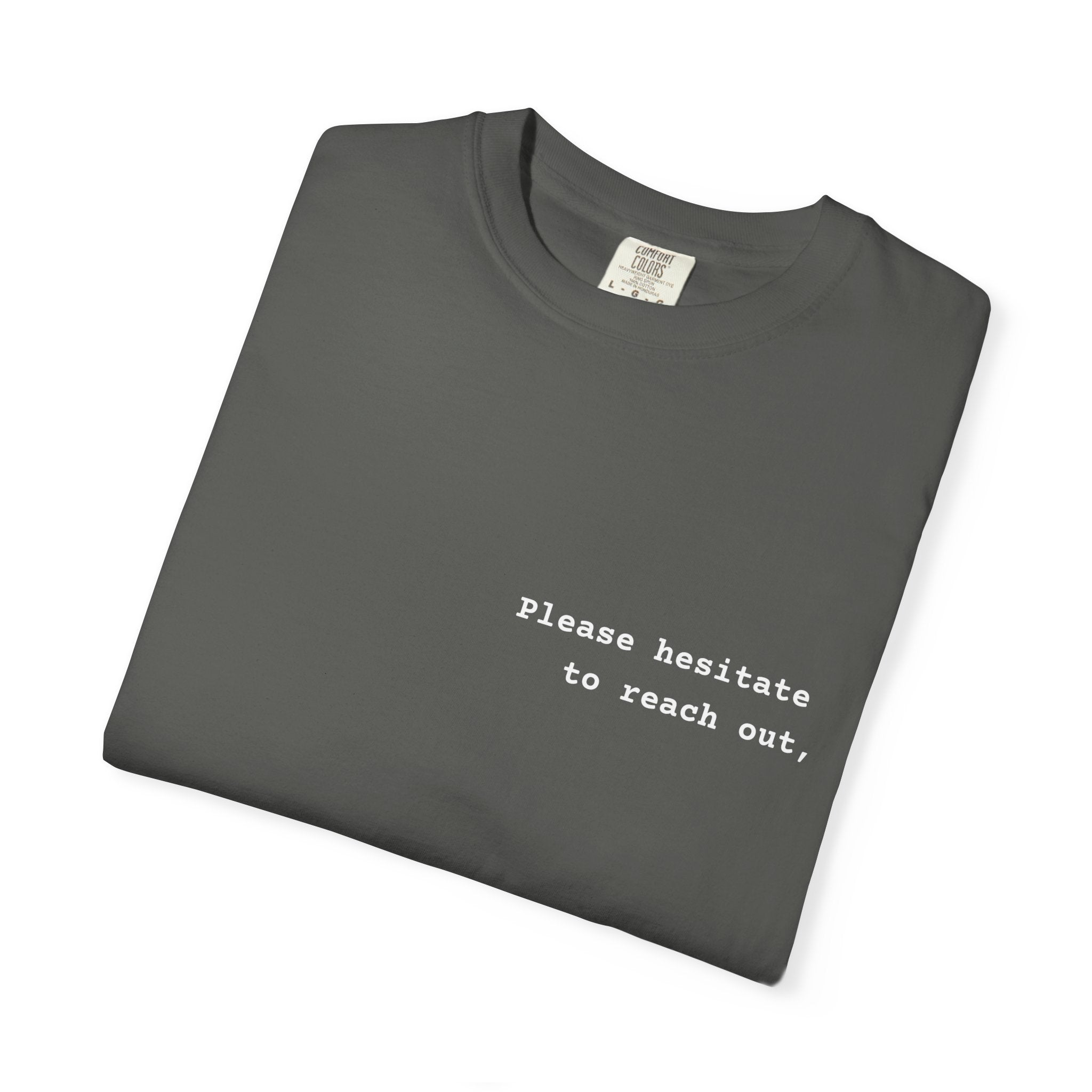 "Please hesitate" T-Shirt | Text Chest Print | Heavyweight Tee | Corporate Life
