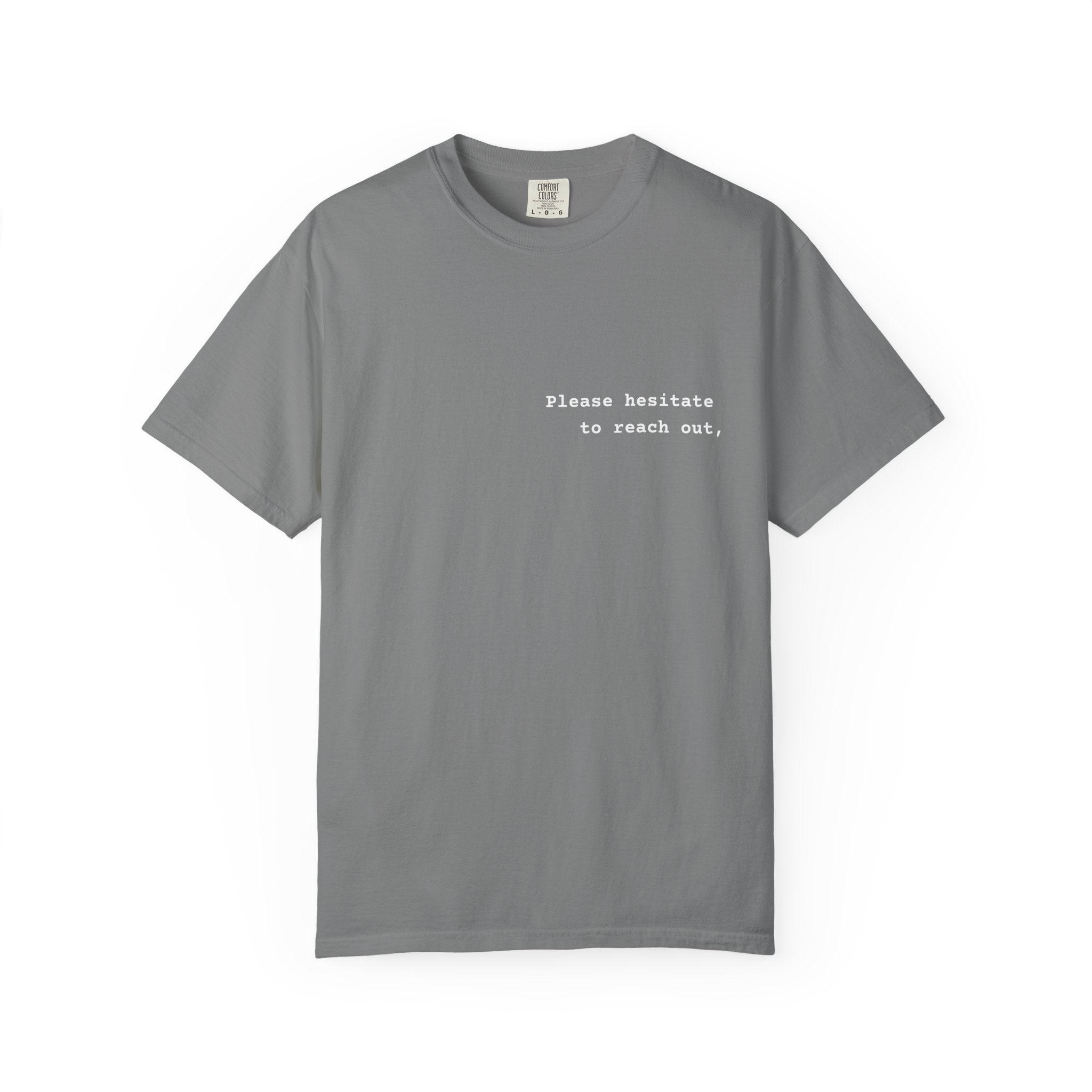 "Please hesitate" T-Shirt | Text Chest Print | Heavyweight Tee | Corporate Life