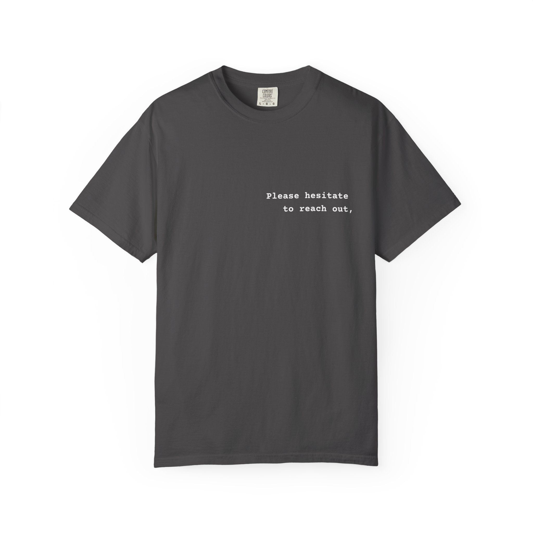 "Please hesitate" T-Shirt | Text Chest Print | Heavyweight Tee | Corporate Life